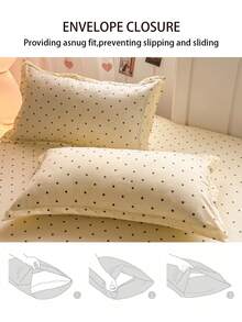 2/3pcs Skin-Friendly & Comfortable Minimalist Fitted Sheet Set, Printed Bedding, Mattress Protector, Bed Cover, Bed Sheet, Breathable Anti-Pilling Mattress Pad, Home Decor, Suitable For All Bed Sizes - Double, Full, Queen, King, All Seasons, Dust-Proof Fitted Sheet, Machine Washable - Gold - View 7