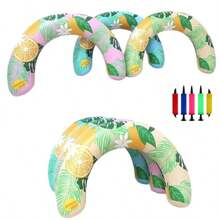 1 Set - High-Quality Transparent Thick PVC Adult Inflatable Swimming Ring, U-Shaped Inflatable Armpit Swimming Ring With Fruit Print, Adult Inflatable Floating Ring, Swimming Pole - Multicolor - View 11