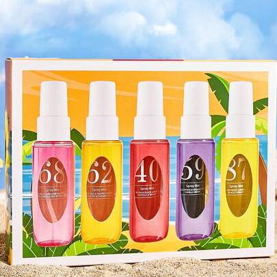 5pcs/4pcs/1pc 40ml Brazilian Fragrance Room Spray, Limited Edition Indoor Fragrance, Indoor & Outdoor Aroma Diffuser, Multi-Layered Scent, Long-Lasting Natural Freshness, Achieve Optimal Wellness. This Elegant Fragrance Blends Vanilla, Coconut, Fresh Flowers, Citrus Fruits, Woody And Marine Notes Of Brazilian Flair, Suitable For Outings, Gatherings, Travel, Home, Hotel And Office Use, Also An Ideal Gift For Friends And Family.