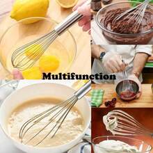1pc/3pcs Stainless Steel Balloon Whisk Set, Upgraded Cooking Whisks For Mixing, Beating, Blending And Stirring - Silver - View 10