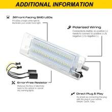 2 luces LED Canbus blancas para matrícula para 147 156 159 166 Brera tipo 940 MiTo Romeo GT Spider 939 - BLANCO - Ver 2