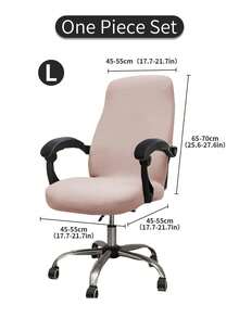 1 pieza Funda de silla de oficina de unicolor, impermeable y de seda de leche, con elástico, extraíble y lavable, adecuada para oficina, bar, dormitorio, silla de juegos, decoración del hogar - Multicolor - Ver 15