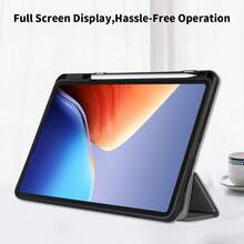 平板电脑保护套，兼容 Redmi Pad Pro / Pad SE 2024（8.7 英寸）/ Pad SE 2023（11 英寸），配备笔槽和自动睡眠/唤醒模式 - 黑 - 查看 4