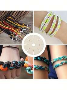 1/4 chiếc đĩa dệt hình hoa bằng gỗ, dụng cụ dệt vòng tay, cuộn chỉ xâu hạt, vật liệu làm quà tặng, làm vòng tay tình bạn, đồ dùng thủ công dệt, làm đồ trang sức DIY, đồ dùng thủ công mỹ nghệ, dụng cụ dệt chính xác, phụ kiện dệt nhẹ, dụng cụ làm đồ trang sức, sở thích DIY - Nhiều màu - Xem 3