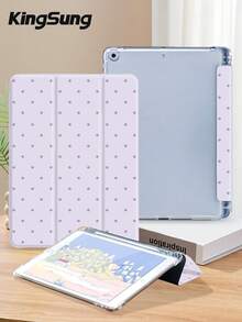 Kingsung 浅紫色波点图案平板电脑保护套，兼容 iPad Air 8(M4)2026（11 英寸）、Air 8(M4)2026（13 英寸）、9.7/10.2/10.5/10.9/12.9/Pro 11、第十代、Air 8 (M4) 2026（11/13 英寸），兼容三星 Galaxy Tab S6 Lite 10.4 英寸，兼容 Kindle Paperwhite 第十二代 2024、Kindle 第十一代 2022，提供柔软防摔保护，智能支架/自动唤醒/睡眠功能。 - 彩色 - 查看 3