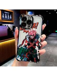 [24h Shipping From DE/FR/ES]Apple 17 22-26GalaxySamsungCartoon My Hero A-Academia Phone Case Suitable For IPhone 17 16e 16 15 14 13 12 11 Mini Pro Max Air X XR XSMAX 8 7 Plus, Shockproof Transparent Soft Back Cover, Pop Culture Case, Lightweight Case, High-Quality Material, For Anime Fans. - màu đen - Xem 5
