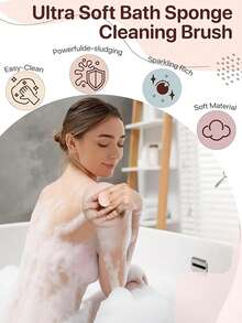 4件套 - 按摩浴球、去角质身体按摩刷、丝瓜络、带吸盘的沐浴擦洗巾、柔软男女通用干湿两用身体刷、家居浴室用品、夏季/返校季装饰、母亲节礼物 - 多色 - 查看 8