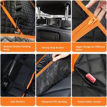 Almofada de Assento de Carro para Animais de 3 em 1, Tapete Traseiro de Carro Multifuncional Anti-Sujeira para Cães e Gatos - Preto - Visão 6