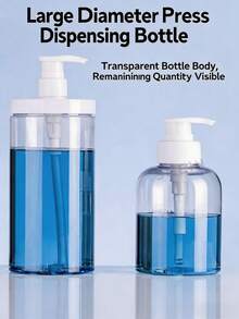 1/2pcs 300ml/500ml/1000ml Wide Mouth Refillable Pump Bottles | Leak-Proof Travel Dispenser Bottles Suitable For Body Wash, Essential Oils, Hand Soap (Elegant White Cap) - Multicolor - View 3