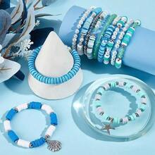 1盒海洋主题串珠首饰制作套装，夏季度假风友谊手链，粘土珠子套装，可用于制作手链、项链、耳环等DIY工艺品，节日礼物 - 多色-1 - 查看 2