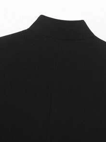 DEEKA 春夏新款女装简约百搭短袖露脐西装外套 - 黑色 - 查看 10