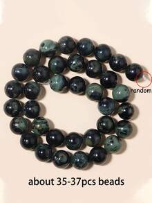 1 Chuỗi hạt đá quý Kambaba Jasper tự nhiên hình tròn, màu xanh lá cây, dùng để làm trang sức, kích thước 4 6 8 10mm - Nhiều màu - Xem 14