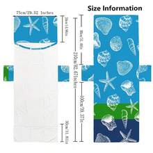 1pc Shell Super Fiber Beach Chair Cover With Design - Lightweight, Breathable Pool Lounger Towel With Pockets, Ideal For Travel & Beach Holidays, Poolside Essentials|Summer Style Cover|Portable Beach Cover, Beach Towel ﻿ - Multicolor - View 4