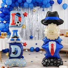 2PCS Standing Father's Day Balloon Decoration Set, Includes "Happy Father's Day" Celebration Balloon And "DAD" Letter Balloon, Suitable For Father's Day Party, Birthday, Family Gathering Decoration - Father's Day Suit + DAD - View 5
