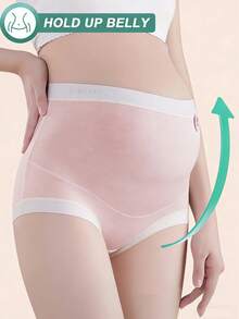 Maternity Underwear Modal Seamless Pregnancy Panties Under The Bump Postpartum Boyshort Underwear High Waist Recovery Maternity Pergnancy Panties 4-Packs - Hồng - Xem 6