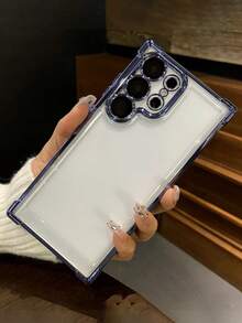 适用于三星 Galaxy S26 Ultra、S25 Ultra、S24、S23 Ultra、S22 Ultra 的豪华防震透明镜头保护壳，混合防摔保护套 - 藍色 - 查看 3