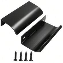Bộ 6 tay nắm tủ âm tường, tay nắm ngăn kéo tủ bếp tối giản, tay nắm đồ nội thất bằng hợp kim nhôm. - Bạc-6 cái - Xem 10