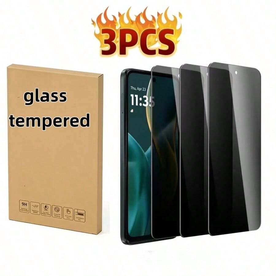 Bộ 3 miếng dán màn hình chống nhìn trộm, bảo vệ màn hình điện thoại, chống trầy xước, kính cường lực, tương thích với A18/A16, Nothing CMF, Moto G54, Pova, 10A, Galaxy A23/A53, Smart/Note 9, Poco X6, Hot 30, /Networking//// Quà tặng mùa xuân - màu đen - Xem 1