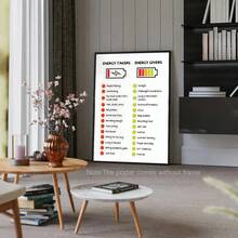 1 Stück vertikale Leinwandkunst Poster zur Angstlinderung und Förderung der psychischen Gesundheit, geeignet für Raum- und Heimdekoration, optional mit Rahmen, anwendbar für Wohnzimmer, Schlafzimmer, Innenraumdekoration, moderne Wandkunst, künstlerische grafische Dekoration, Badezimmer, Küche, Wohnzimmer, Schlafzimmer, Bürodekoration - Mehrfarbig - Übersicht 9