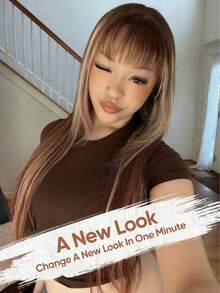 Tóc giả Jessie's Wig đã cắt sẵn, kiểu ren 4x4, thẳng, không cần keo dán, có mái, làm từ tóc thật, độ dày 180%, 100% tóc người thật, dài 16-26 inch, màu vàng mật ong highlight balayage. - S4/27 - Xem 2