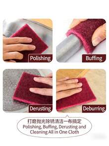 1 Roll Trimmable Cleaning Pad (10cm Wide X 1cm Thick), Corundum Abrasive Cloth Magic Sponge, Thickened Heavy-Duty Magic Cleaning Cloth Brush, Household Cleaning Pad, Kitchen Cleaning Cloth, Dish Cloth, Metal Rust Removal And Pot Cleaning Tool - Multicolor - View 4