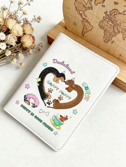 Dachshund Pattern Travel Passport Holder, Imitation Leather Passport Wallet, Passport Cover, Suitable For Honeymoon Travel, Pu Leather Passport Holder, Passport Cover, Passport Wallet, Passport Card Holder Lightweight And Stylish Flight Travel Accessories, Suitable For Women Or Men Taking Business Travel, Student Travel Passport Case For Travel Waterproof Travel Accessories Cruise Essentials Vacation Essentials For Men Women, Cruise Essentials, Travel Essentials