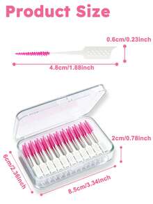 Vaclav 50/100/150/250pcs Soft Silicone Dental Floss Picks, Disposable Tooth Cleaning Floss Sticks With Case - Multicolor - View 6