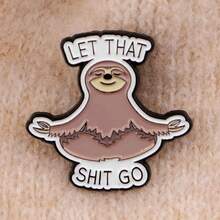 可爱珐琅胸针翻领别针徽章背包女士胸针锌合金服装礼品珠宝时尚配饰 - 黑色 - 查看 9