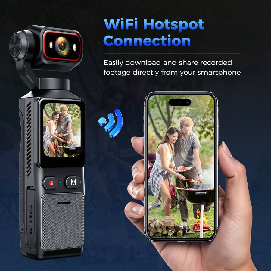 1MP Digitale Handkamera, 16x Digitalzoom, 2K Videoaufnahme, 180° schwenkbare Linse, Blitz, Nachtmodus, Autofokus, Landschaft/Porträtmodus, tragbar für Outdoor-Reisen - Übersicht 1