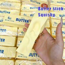 4盎司柔软逼真黄油挤压玩具，慢回弹感官解压玩具，抗压放松棒，舒缓搞笑礼物，日常减压 - 油棒 - 查看 2