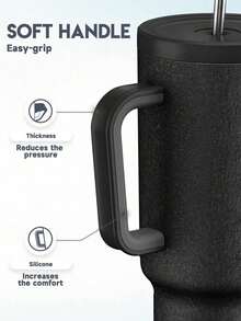 40oz Handled Vacuum Insulated Water Bottle, Leak-Proof Lid & Straw, Stainless Steel Travel  Cup, Keeps Cold For 34hrs Or Hot For 10hrs (Matte Crackle) - Olive Green - View 12