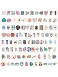 100 张心理健康贴纸，心理健康意识贴纸，乙烯基贴纸，适用于水瓶、笔记本电脑、行李箱、头盔、滑板、吉他、剪贴簿、手机等，可用作礼物，水瓶贴纸，香味贴纸，科学贴纸，行李贴纸，牙科贴纸，积极肯定贴纸。 - 混合顏色 - 查看 7