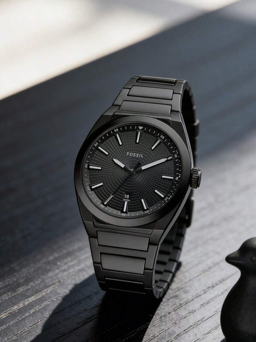 FOSSIL 商务休闲必备单品：FS5824 不锈钢商务休闲腕表 - 黑色 - 查看 1