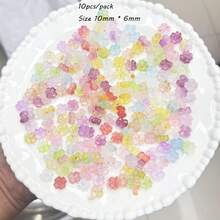 新款冰晶透明浅色四叶草DIY手工珠子，珠子分离配件，耳环，发夹，手工串珠头饰材料 - 彩色 - 查看 14