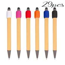 Customizable Natural Bamboo Barrel Ballpoint Pen, 2-In-1 Touch Screen Stylus, Push-Button Student/Office Pen, Promotional Gift Pen - Multicolor - View 8