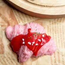 1个仿真慢回弹芝士牛角面包蛋糕创意橱窗甜点桌装饰派对用品 - 彩色 - 查看 6