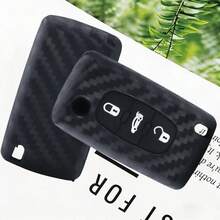 Premium Silicone Car Key Case Cover For C-Crosser C3 C4 Picasso Berlingo Case For Peugeot Partner Tepee 207 307 308 407 - black - View 3