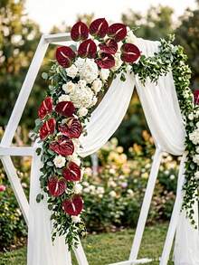 1/5/10 Pcs Artificial Anthurium Lily Flowers (Red), For Wedding, Office, Party, Hotel, Home Table Decor,Wedding,Flowers,Dried Flowers,Artificial Flowers,Home Decor,Flowers Artificial,Wedding Accessories,Artificial Flower,Wedding Decorations - Burgundy - View 7