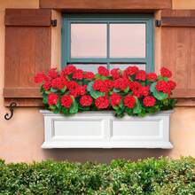 2 Stück künstliche Geranie Blumen, rote Hortensie, Kunstblumen, für Tisch-Mittelstücke, UV-beständig, Innen- und Außendekoration für Garten, Hochzeit, Vasen-Füllung, geeignet für Feierlichkeiten, Valentinstag, Geburtstaggeschenke, Terrasse, Veranda, Heimdekoration - Rot - Übersicht 5