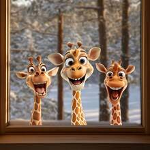 1pc Cute Giraffe Sticker, Lively And Healing Atmosphere, Self-Adhesive Easy To Stick, Personalized Space Decor Refresh - Multicolor - View 2