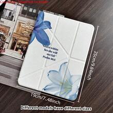 1 件装优雅蓝色百合花圣经经文三折平板电脑保护套，带笔槽，兼容 iPad 10.9/10.2/Air 第五代/Pro 11/第十代/9.7/Air 2/(第七代)/(第八代)/Air 4/5/Pro 11/第十代 10.9 英寸 2022 款智能保护套/Air 13(M3 2025)/Air 11(M3 2025)/Air 11(M3 2025)/11(A16 2025)，Galaxy Tab S10+/S9/A9，5/5PR/6/6PRO/7/7PRO - 彩色 - 查看 6
