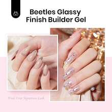 Beetles 30g Low Heat 9 In 1 Mint Sheer Clear Hard Builder Gel, Apex Sculpting & Nail Extension Gel, Salon Professional UV LED Cured DIY Manicure Supplies - 30g Mint Sheer Clear Low Heat - 查看 7
