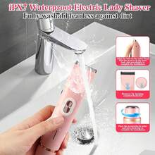 DEBARK Electric Bikini Trimmer For Women, 2-In-1 Wet And Dry Waterproof Razor, IPX7 USB Rechargeable Pubic Hair Shaver, Dual Head Ceramic Blade Painless Body Groomer, Face Underarm Leg Bikini Trimmer - White - View 9