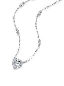 Dây chuyền bạc 925 đính đá Moissanite, mặt dây chuyền tối giản không gây dị ứng, món quà sang trọng cho Ngày Valentine, Ngày của Mẹ, Sinh nhật, Bạn gái, Vợ, Mẹ (Hộp quà kèm giấy chứng nhận) - Bạc - Xem 7