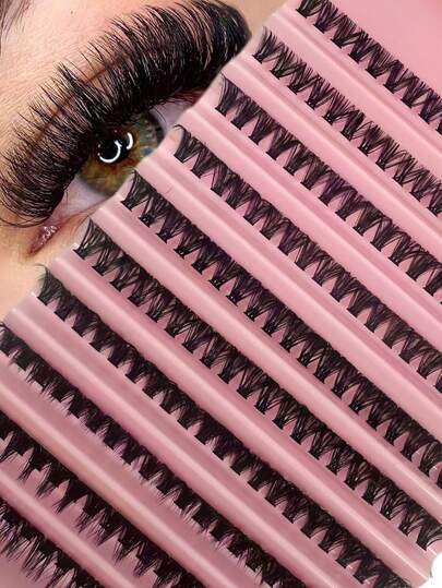 200-Piece Set Of 8-16mm D-Curl, 40D Faux Mink Eyelashes, Mixed Lengths, Fake Tan, Fairy Lashes, Individual Natural Lashes, Lashes > Cluster Lashes, DIY False Eyelash Kit, Reusable Beauty Tools, Eyelash Clusters, Individual False Eyelashes, Eyelashes, False Eyelashes, Suitable For Makeup Artists, Daily Use, Parties And Gatherings