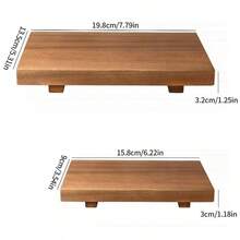 Organizador de bandeja de base de madera de 7.8" x 5.3", estante de almacenamiento de maquillaje, estante de baño, plato de jabón de cocina, soporte de madera estilo granja ajustable, adecuado para tocador, baño, decoración de encimera de cocina, exhibición de plantas, velas y jarrones - Multicolor - Ver 10