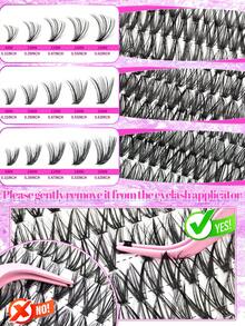 紫色640簇假睫毛套装，包含30D-40D-50D三种长度，D型卷翘，8-16毫米混合长度，持久耐用，可重复使用，适合新手，日常佩戴，派对场合适用 - 查看 3