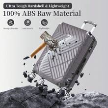YSTYLE Juego de maletas 3, maleta de viaje ligera con carcasa rígida de ABS y ruedas giratorias de 360°, cerradura TSA para hombre y mujer, 21"/ 24"/ 28", artículos esenciales de viaje para hombres y mujeres, para vacaciones y negocios, gran capacidad, accesorios esenciales de viaje, organizador de viaje, artículos de viaje - Gris - Ver 3