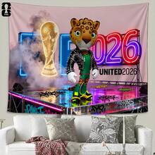 1 pièce Décoration murale thématique de la Coupe du monde 2026 - Convient officiellement pour la décoration de la maison, du bureau, du jardin. Bannières de différentes tailles pour les fêtes, les cadeaux de Noël, le Nouvel An, Pâques. Marquage pour les fans de football, décoration murale pour les salles de sport, décoration pour les salles de fans, art mural d'intérieur, œuvre d'art thématique football, décoration murale pour les bureaux - z1 - Voir 1