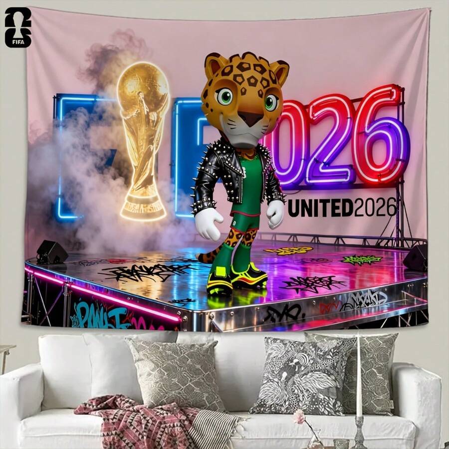 1 pièce Décoration murale thématique de la Coupe du monde 2026 - Convient officiellement pour la décoration de la maison, du bureau, du jardin. Bannières de différentes tailles pour les fêtes, les cadeaux de Noël, le Nouvel An, Pâques. Marquage pour les fans de football, décoration murale pour les salles de sport, décoration pour les salles de fans, art mural d'intérieur, œuvre d'art thématique football, décoration murale pour les bureaux - z1 - Voir 1